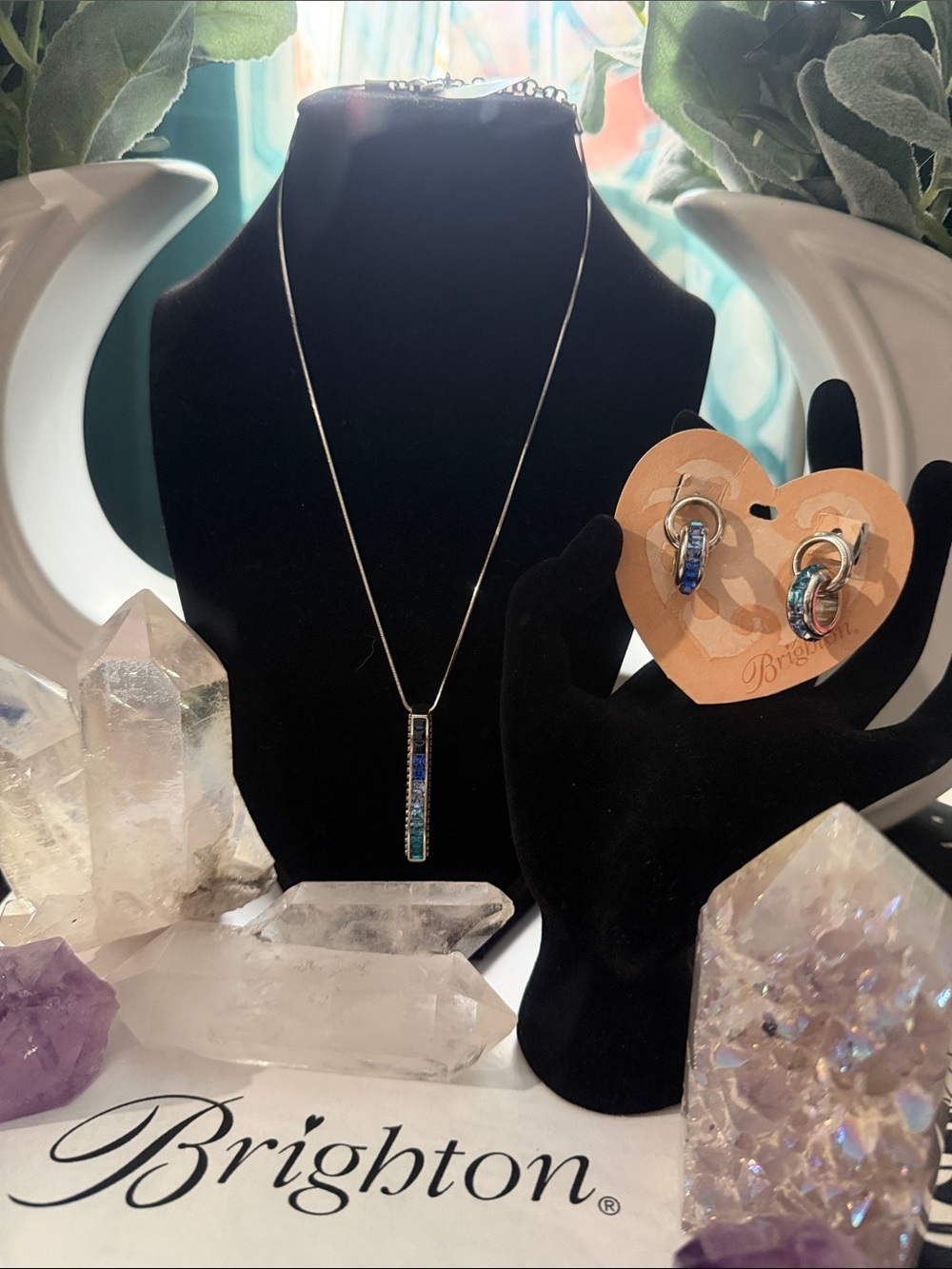 🦋💎 NWT BRIGHTON BLUE SPECTRUM Necklace and Matching Earrings MINT CONDITION!
